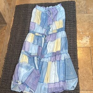 Bohemian Patchwork Maxi Pants - Blue, Purple, Yellow